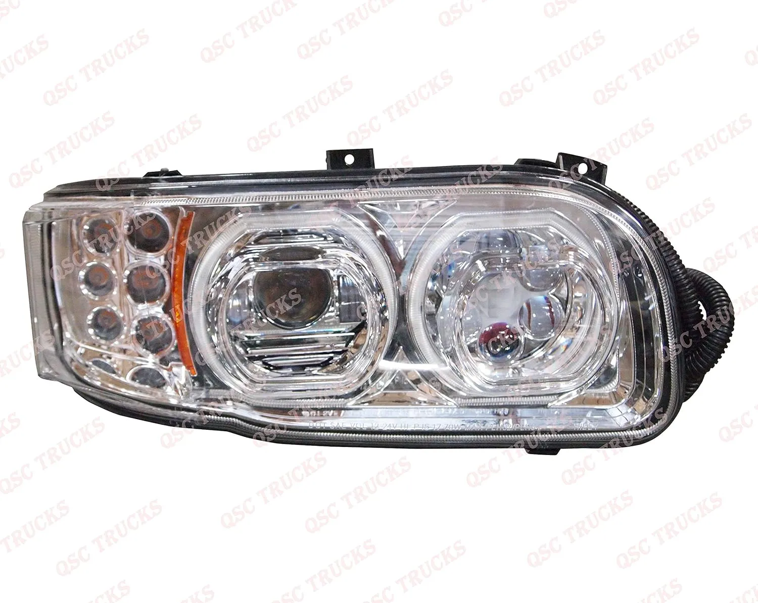 QSC Truck Parts Full LED Performance Right & Left Side Headlights Pair for Peterbilt 388 389