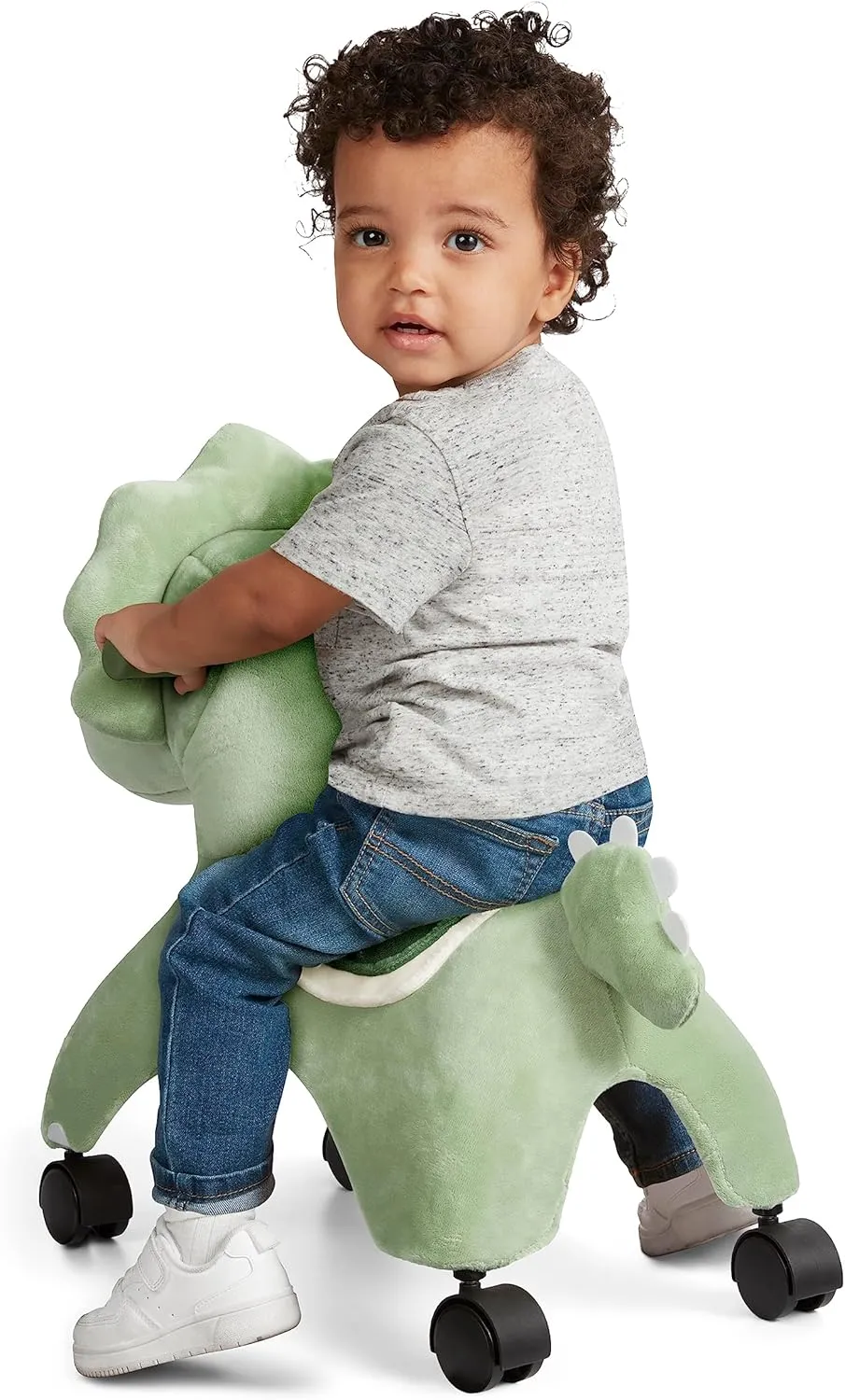 Radio Flyer Dash The Rolling Dinosaur, Ride On Toy for Toddlers Ages 1-3, Green Dinosaur Toy for Kids