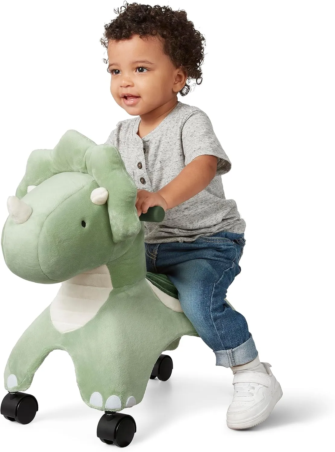 Radio Flyer Dash The Rolling Dinosaur, Ride On Toy for Toddlers Ages 1-3, Green Dinosaur Toy for Kids