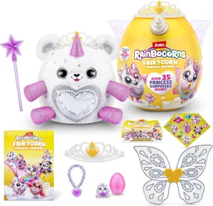 Rainbocorns Fairycorn Princess Surprise (Bear) by ZURU 11" Collectible Plush Stuffed Animal, Surprise Egg, Wearable Fairy Wings, Magical Fairy Princess, Ages 3  for Girls, Children