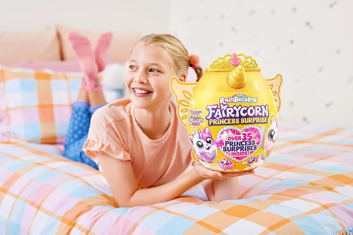 Rainbocorns Fairycorn Princess Surprise (Bear) by ZURU 11" Collectible Plush Stuffed Animal, Surprise Egg, Wearable Fairy Wings, Magical Fairy Princess, Ages 3  for Girls, Children