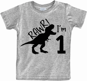 rawr im 1 Dinosaur First Birthday boy Outfit 1st Roar one Year Old Dino Shirt rex