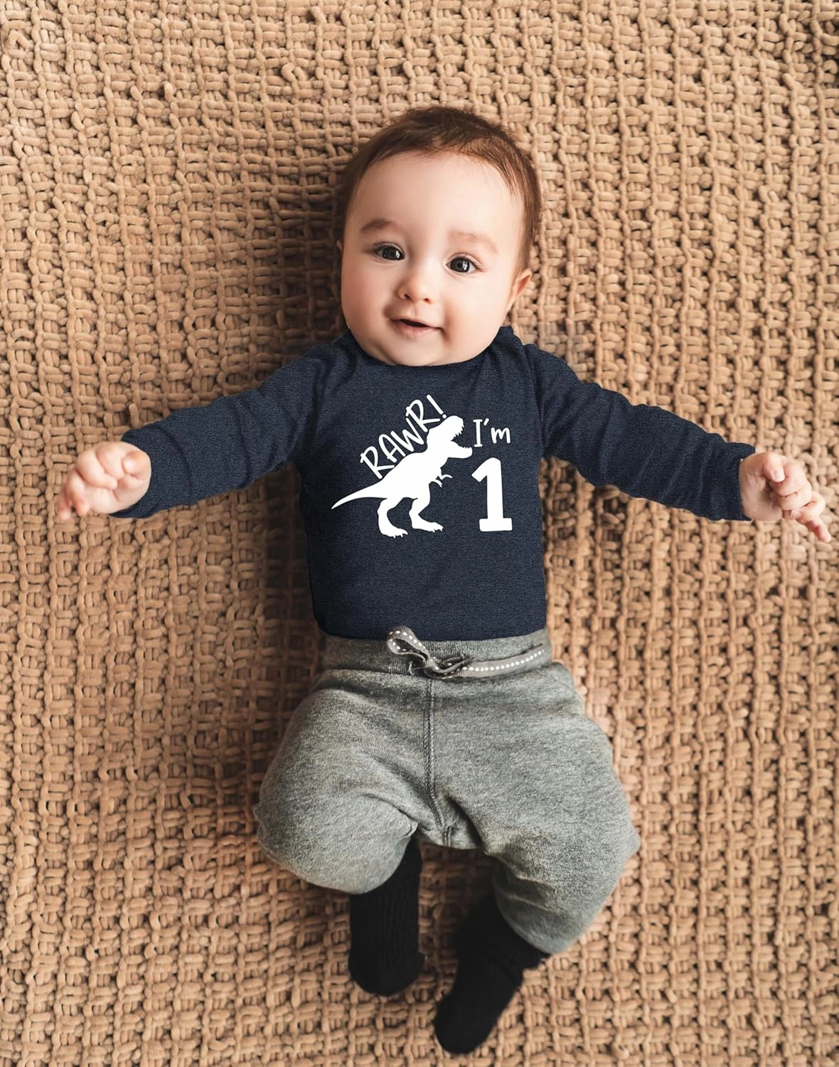 rawr im 1 Dinosaur First Birthday boy Outfit 1st Roar one Year Old Dino Shirt rex