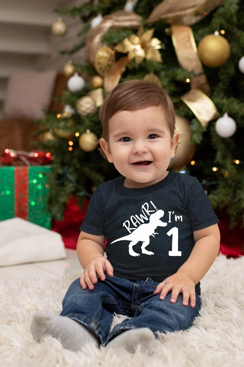 rawr im 1 Dinosaur First Birthday boy Outfit 1st Roar one Year Old Dino Shirt rex
