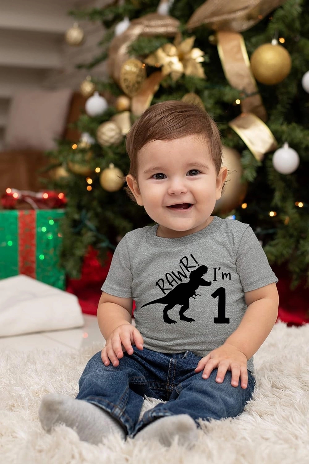 rawr im 1 Dinosaur First Birthday boy Outfit 1st Roar one Year Old Dino Shirt rex
