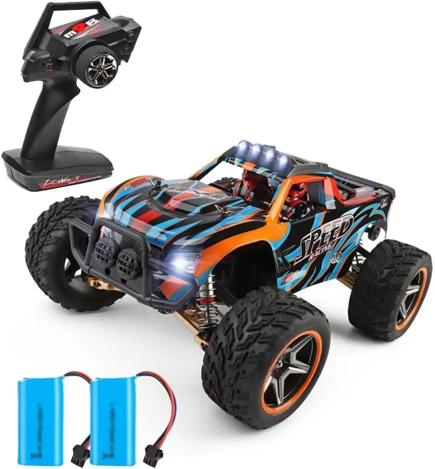 RC Cars for Adults, 45KM/H High Speed Remote Control Car, 4WD 1:10 Scale All Terrain Off Road Monster Truck with 550 Motor, 2 Battery RTR
