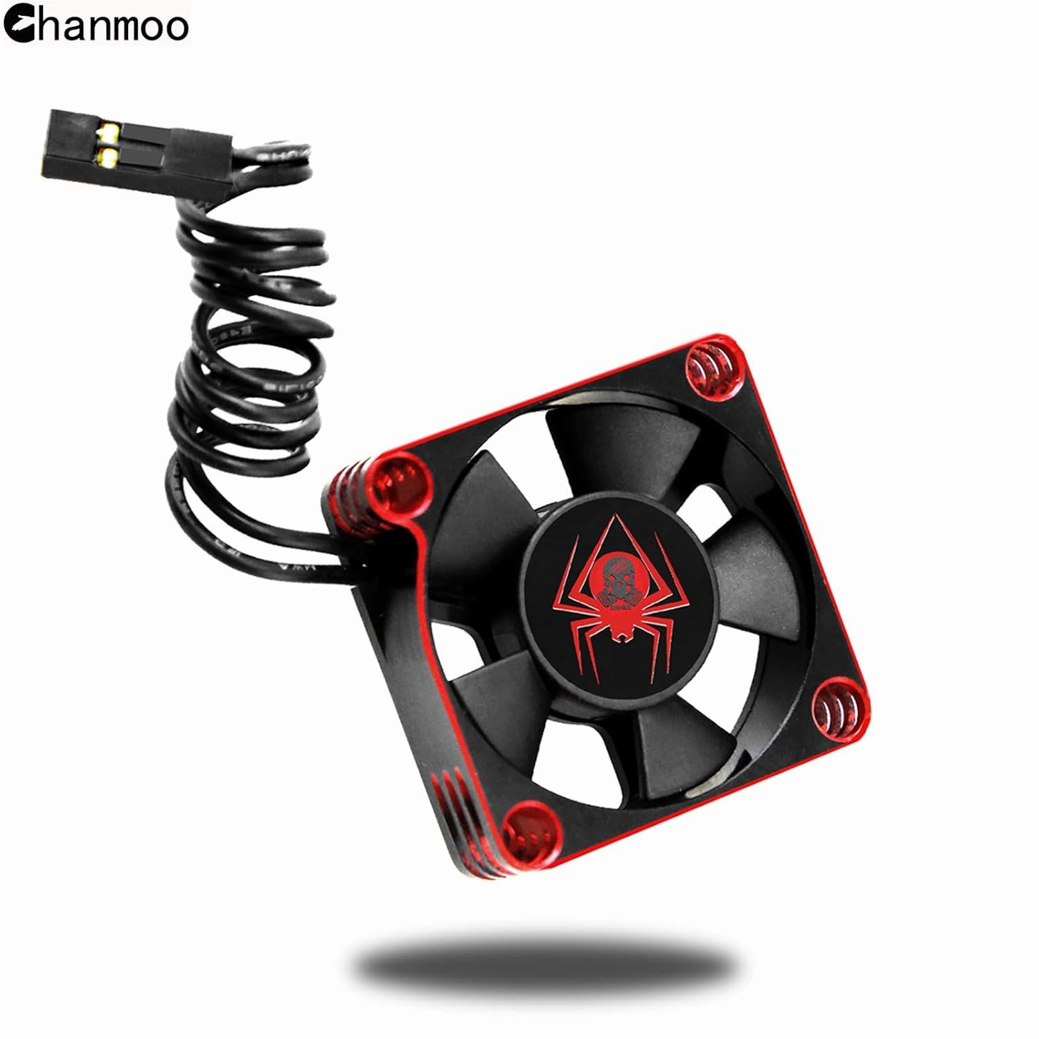 RC Car Metal Motor Cooling Fan 25mm 30mm 35mm 40mm 50mm RC Heatsink 28000RPM ESC Cooling Fans Red-Black Fit for 1/8 1/10 1/12 Scale RC Car 540 550 Brushless OR Brushed Motors (25mm)