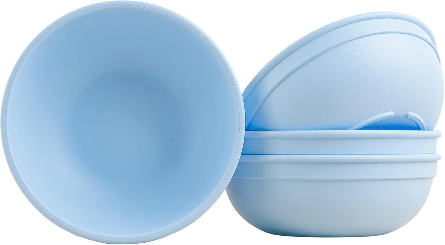 Re-Play 20 Oz. Toddler Bowls for Snack and Everyday Dining - Dishwasher and Microwave Safe - Made in USA - Set of 4-4.75" x 4.75" x 2" - Ice Blue