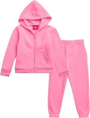 Real Love Girls' Sweatsuit Set - 2 Piece Basic Fleece Hoodie Sweatshirt and Jogger Sweatpants for Toddlers and Girls (2T-6X)