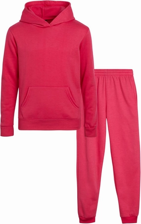 Real Love Girls' Jogger Set - 2 Piece Basic Fleece Pullover Hoodie and Sweatpants (7-16)