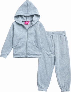 Real Love Girls' Sweatsuit Set - 2 Piece Basic Fleece Hoodie Sweatshirt and Jogger Sweatpants for Toddlers and Girls (2T-6X)