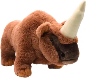Realistic Elasmotherium Stuffed Animal Plush Toy, Lifelike Animal Plushies, Simulation Siberian Unicorn Doll