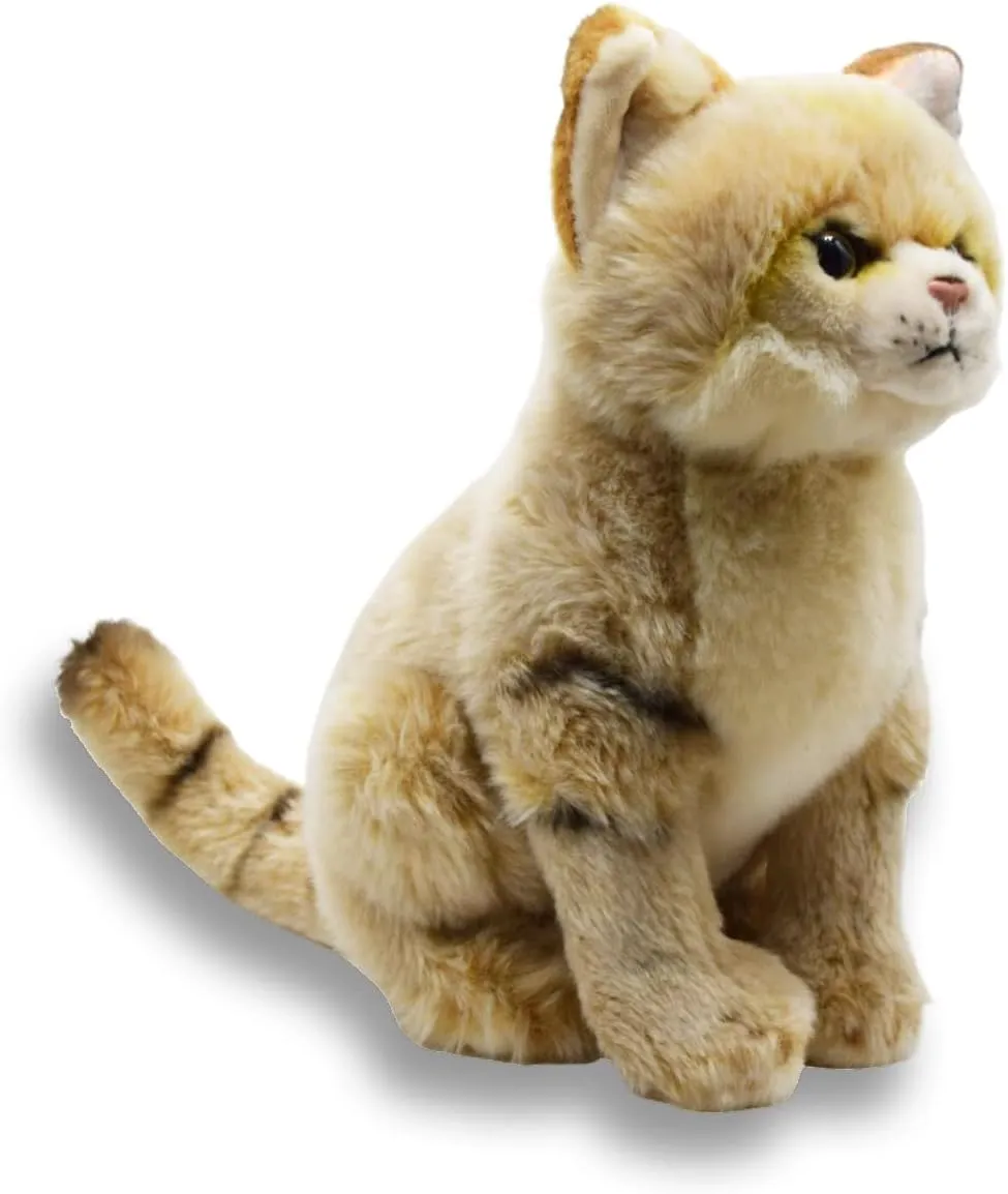 Realistic Sand Cat Stuffed Animal Plush Toy, Lifelike Cat Plushies, Simulation Animals Doll