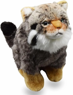 Realistic Sitting Pallas's cat Stuffed Animal Plush Toy, Manul Plushies, Simulation Animals Doll