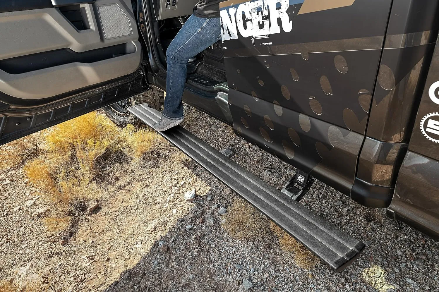 RealTruck AMP Research PowerStep Smart Series Power Running Boards with LED Step Lights for 2022-2024 Chevrolet Silverado/GMC Sierra 1500 - Electric Powerstep & Retractable Truck Steps