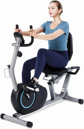Recumbent Exercise Bike for Seniors - 400LB Weight Capacity Recumbent Bikes with Comfortable Seat, Pulse Sensor, 16-level Resistance, LCD Monitor