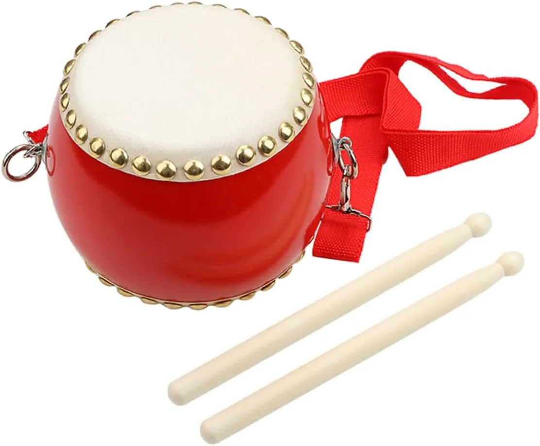 Red Drum Set for Boys and Girls Hand Drums for Toddlers Preschool Musical Instruments Safe