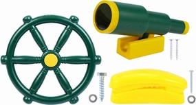 RedSwing Playground Accessories for Kids, Play Set Attachments with Pirate Ship Wheel, Telescope and Telephone for Outdoor Backyard, Swing Set Replacement for Treehouse, Easy to Set Up