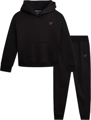 Reebok Girls' Jogger Set - 2 Piece Hoodie Sweatshirt and Sweatpants Sweatsuit (Size: 4-12)