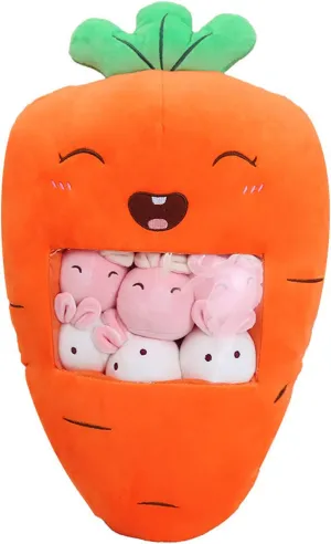 REFAHB Plush Pillow Carrot Bunnies Animals Doll Toy Gifts for Teens Girls Kids,Sofa Chair Decorative Pillow