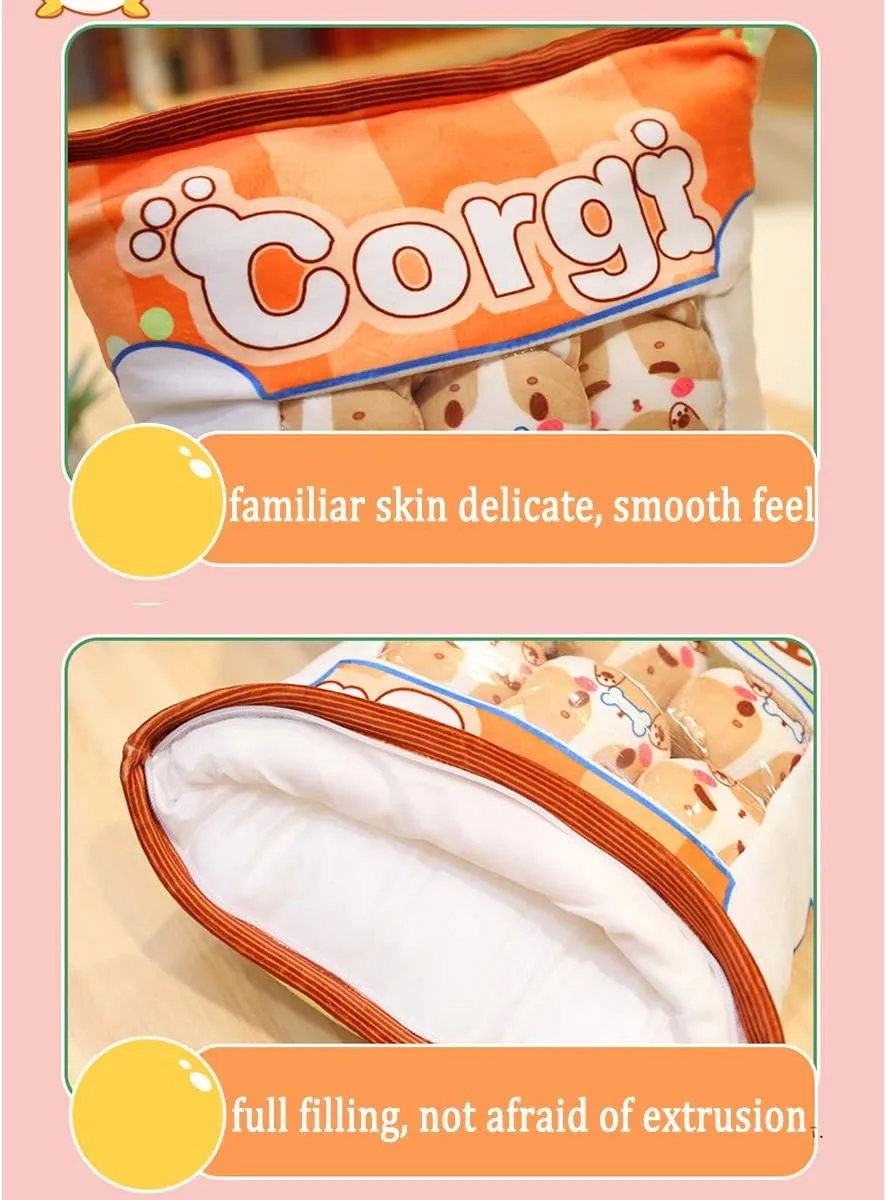 REFAHB Plush Pillow Cute Corgi Animals Doll Toy Gifts for Teens Girls Kids, Sofa Chair Decorative Pillow, Creative Gifts for Teens Girls Kids