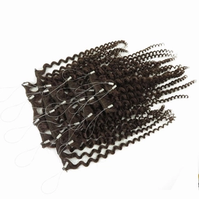Remeehi 10"-16" One Step Weft Invisible Wire Hair Extensions Mirco Loop Human Hair Extensions Clip in Hair Extensions 7 Pieces Curly Wave 60g for Thinning or Fine Hair 16 inch 1b# Natural Black