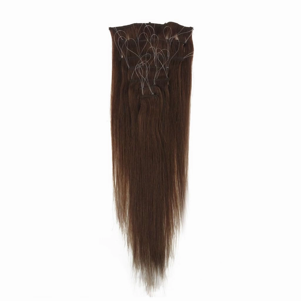 Remeehi 10"-16" One Step Weft Invisible Wire Hair Extensions Mirco Loop Human Hair Extensions Clip in Hair Extensions 7 Pieces Straight 60g for Thinning or Fine Hair 10 inch 1b# Natural Black