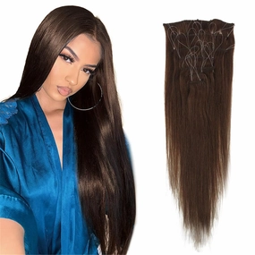 Remeehi 10"-16" One Step Weft Invisible Wire Hair Extensions Mirco Loop Human Hair Extensions Clip in Hair Extensions 7 Pieces Straight 60g for Thinning or Fine Hair 10 inch 613# Blonde