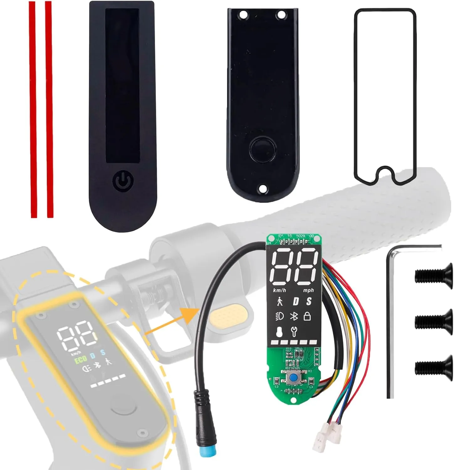 Replacement Dashboard Circuit Board ONLY Compatible for Segway Ninebot Max G30LP Electric Scooter, Smart Dashboard Accessories Parts, With Waterproof Cover, Sensitive Control, Full-Featured