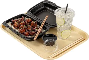 Restaurantware RW Base 12 x 16 Inch Fast Food Trays 10 Sturdy Cafeteria Lunch Trays - Lightweight No Slip Beige Plastic Serving Trays Rounded Corners for Restaurants Or Dinner Service