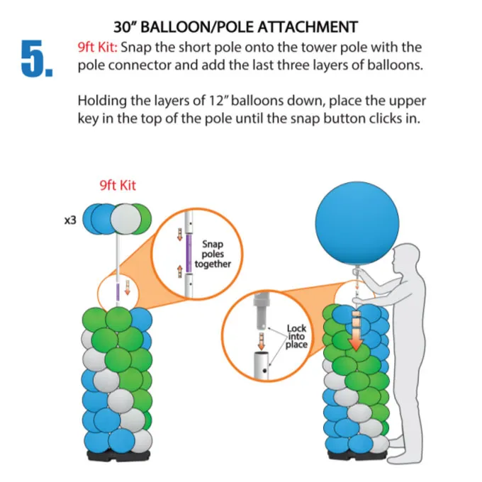 Reusable Balloon Tower Kit - 9 Foot Tall