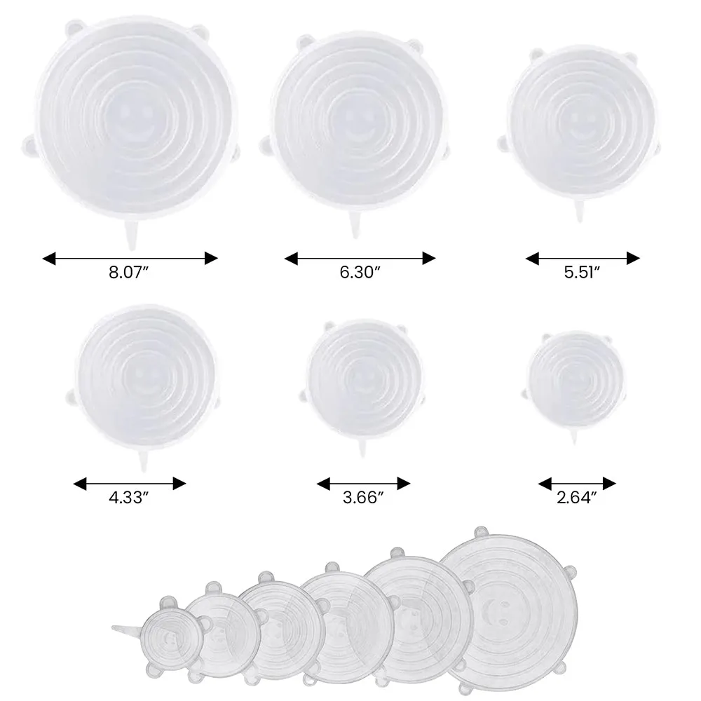 Reusable Silicone Stretch Lids (Set of 6)