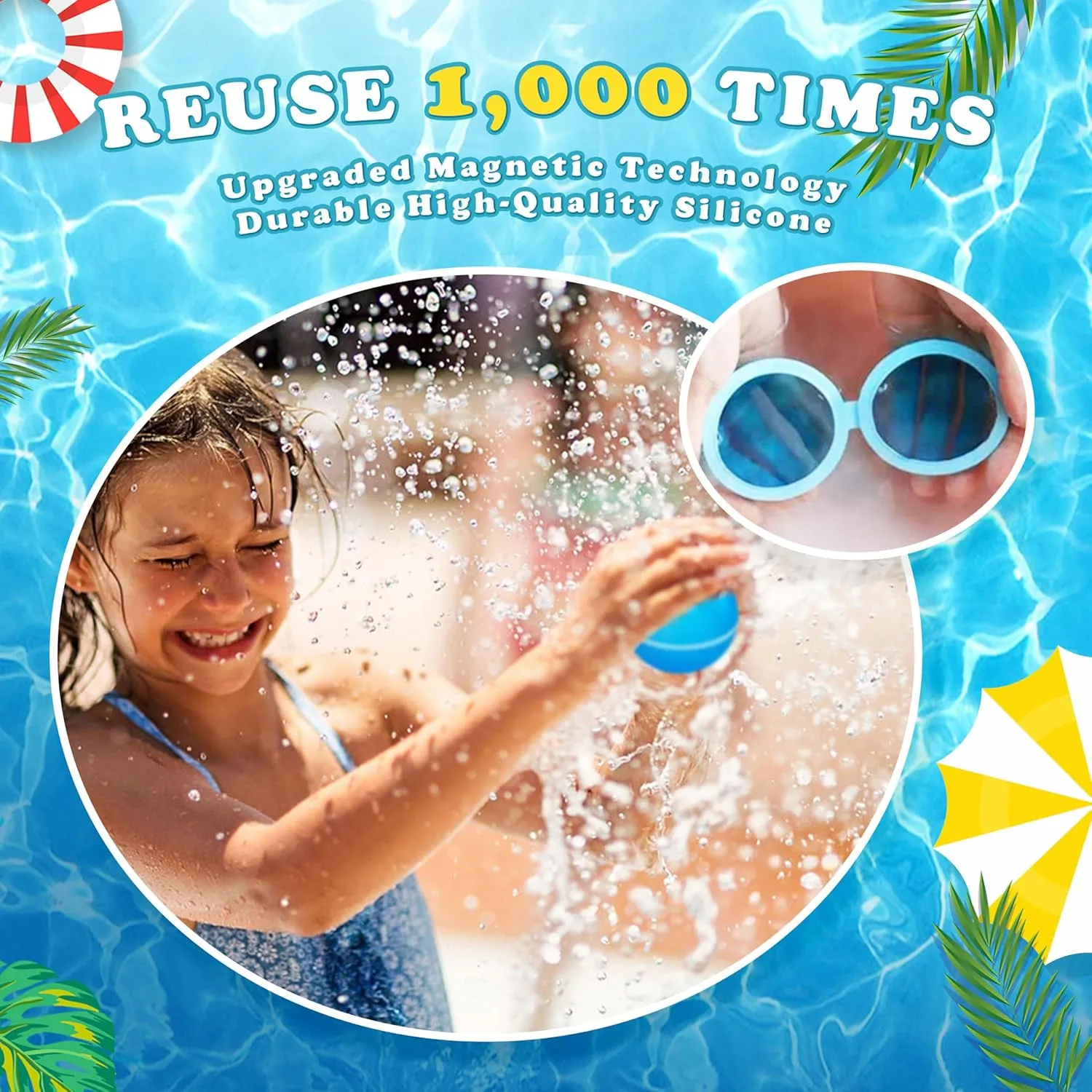 Reusable Water Balloons for Kids Adults, Outdoor Toys, Pool Toys, Self-Sealing Water Bomb for Kids, Magnetic Easy Quick Fill Water Ball, Summer Fun Splash Water Bomb Party Supplies(18 PCS)