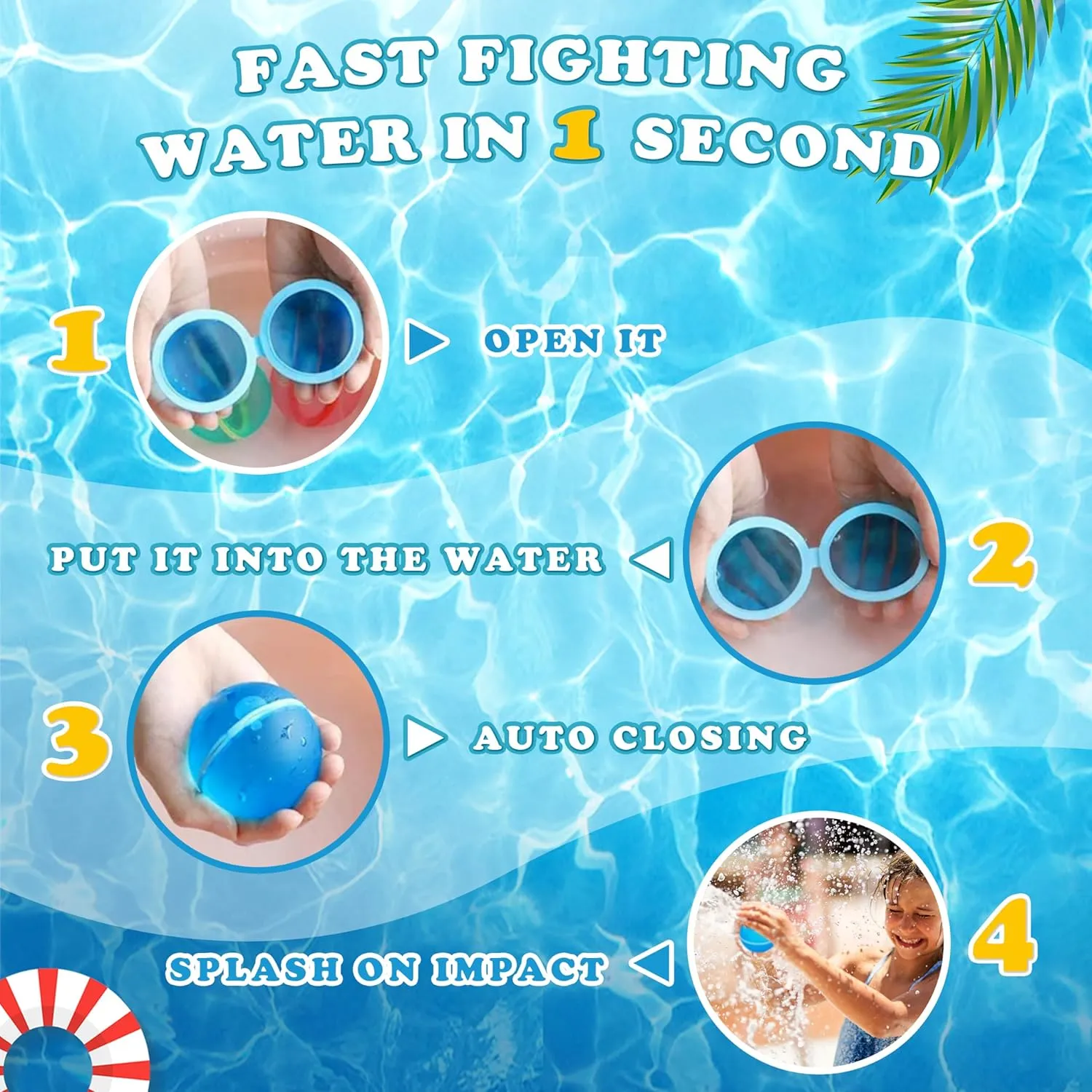 Reusable Water Balloons for Kids Adults, Outdoor Toys, Pool Toys, Self-Sealing Water Bomb for Kids, Magnetic Easy Quick Fill Water Ball, Summer Fun Splash Water Bomb Party Supplies(30 PCS)