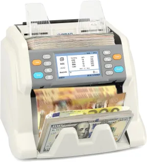 RIBAO MC-40 Mixed Denomination Money Counter, Bank Grade Cash Counting Machine, CIS/UV/MT Counterfeit Detection, Muti Currency Bill Checker Printer Compatible Value Count for Bussiness