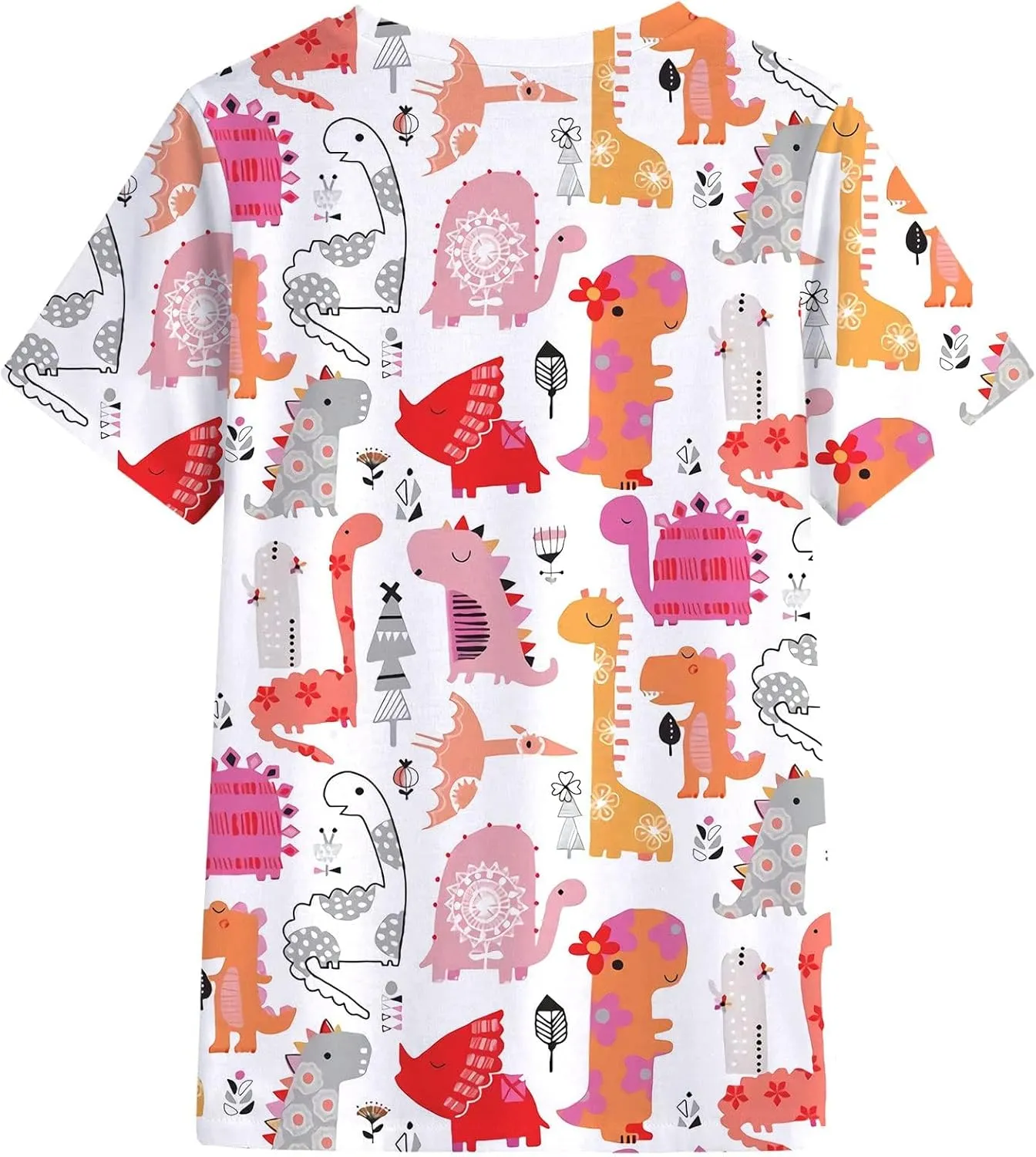 RMCMS Dinosaur Shirts Women Cute 3D Dinosaur Graphic Party Casual Loose Fit Short Sleeve T-Shirt Tee Gift for Mom Top