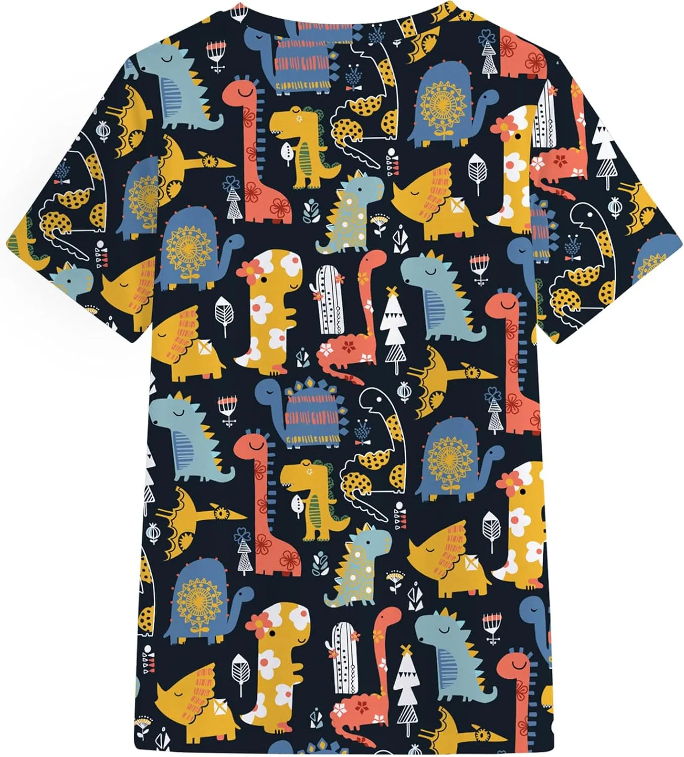 RMCMS Dinosaur Shirts Women Cute 3D Dinosaur Graphic Party Casual Loose Fit Short Sleeve T-Shirt Tee Gift for Mom Top