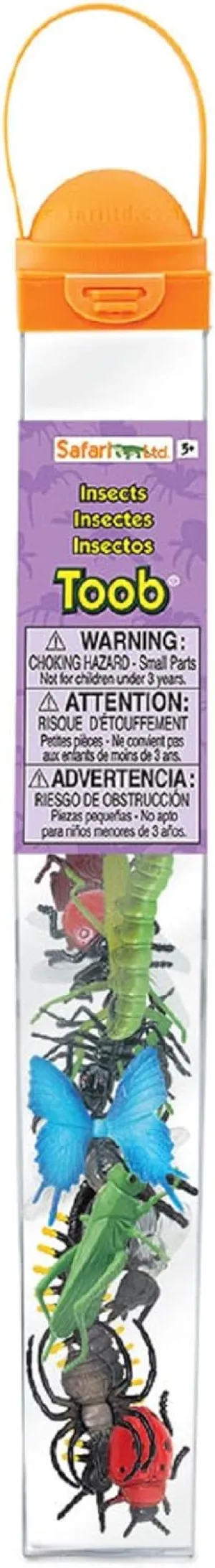 Safari Ltd. Insects TOOB - 14 Mini Figurines: Caterpillar, Dragonfly, Centipede, Grasshopper, Ladybug, Spider, Bee, Scorpion, Mantis, & More - Educational Toy Figures for Boys, Girls & Kids Ages 3 