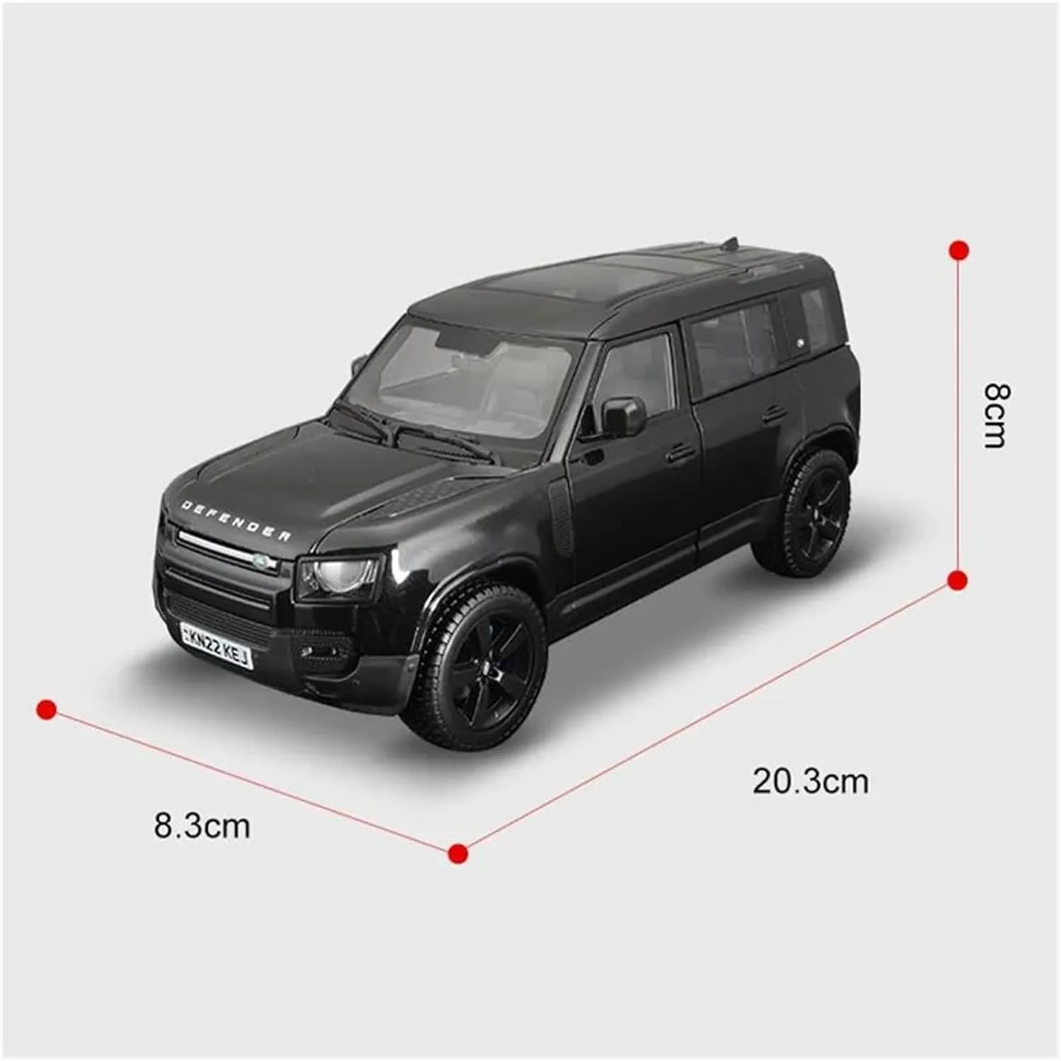 Scale Finished Model Car 1:24 Scale for Land Rover Defender 110 2022 Alloy Model Car Simulation Static Collection Car Souvenir Die-cast Vehicle(Chrome)