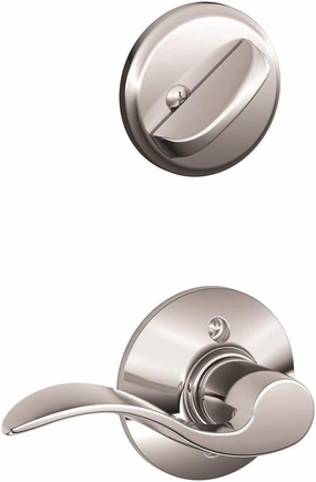 Schlage F59 ACC 625 RH Accent Interior Right-Handed Lever with Deadbolt, Bright Chrome (Interior Half Only)
