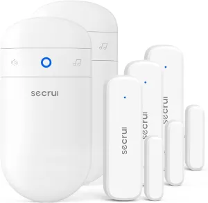 SECRUI Door Chime with Adjustable Volume –Wireless Entry Alert with 52 Chimes – 500ft Rage Door Open Sensor Alarm for Home/Business/Office/Store – Easy Installation – LED Indicators