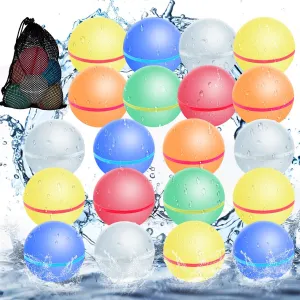 Self Sealing Reusable Water Balloons 20PCS Magnetic Water Balloons Quick Filling Water Balls Toys Silicone Water Splash Ball Water Bomb Cool Toy,Summer Pool Beach Outdoor Toys For Kids Ages 3 4 8 12 