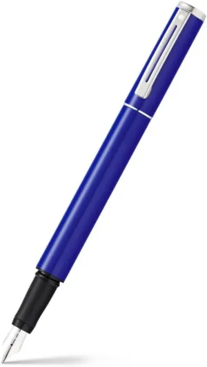 Sheaffer Pop Glossy Blue Fountain Pen with Chrome Trim and Medium Nib