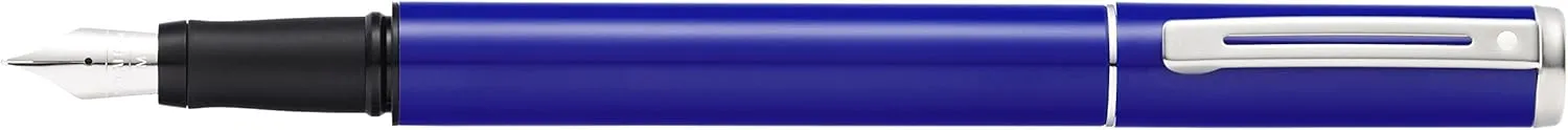 Sheaffer Pop Glossy Blue Fountain Pen with Chrome Trim and Medium Nib