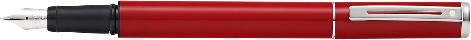 Sheaffer Pop Glossy Red Fountain Pen with Chrome Trim and Medium Nib