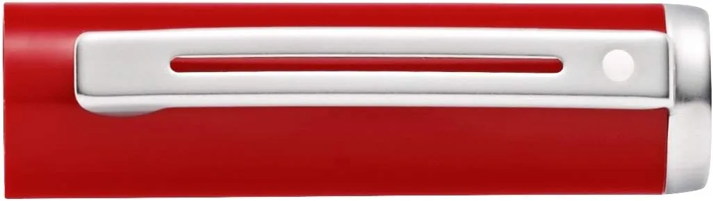 Sheaffer Pop Glossy Red Fountain Pen with Chrome Trim and Medium Nib