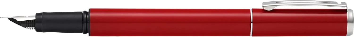 Sheaffer Pop Glossy Red Fountain Pen with Chrome Trim and Medium Nib