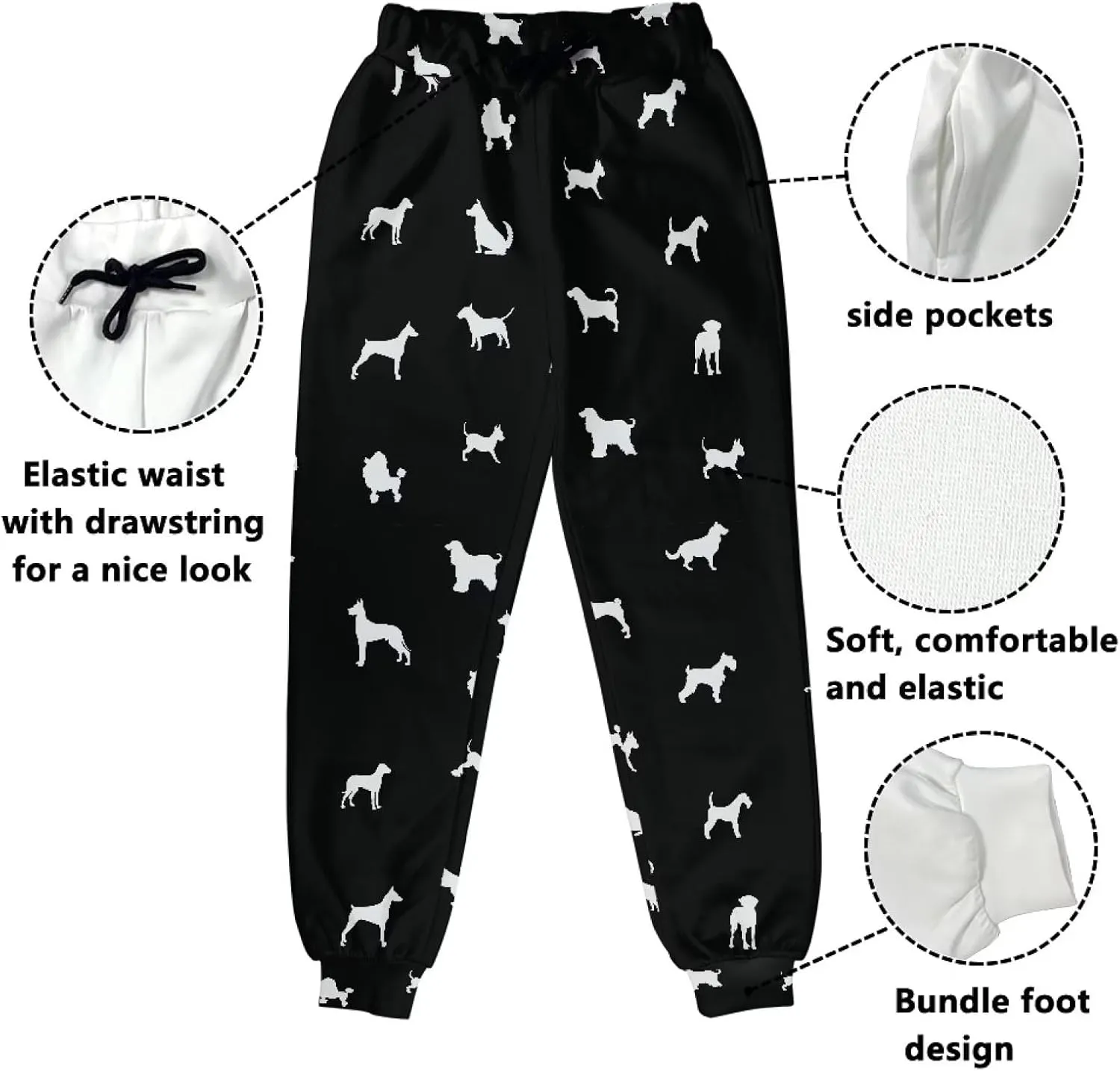Showudesigns Women Sweatpants S-2XL Running Clothing with Pockets