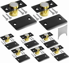 Silent Ball Catch, Adjustable Strong Magnet Door Catch，Using Noise Free, Replacing Door Ball Catch, with Identical Installation Dimension(8 Pack, Black)