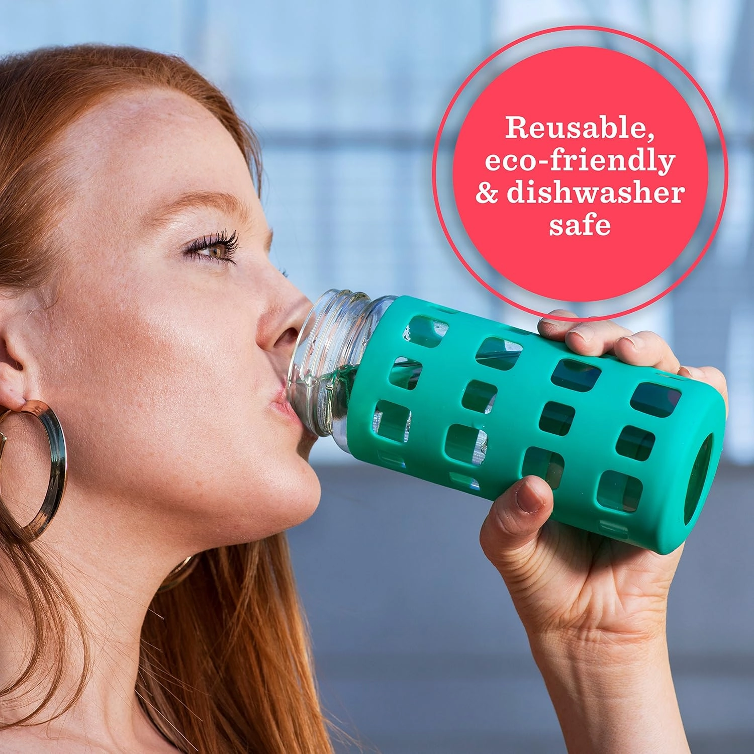 Silicone Glass Water Bottle Sleeves - 6-Pack of Protective Holders 16-18 oz Capacity - Anti-Slip Protection for Beverage Containers - Insulating Carriers for Smoothies and Juices (Vibrant Colors)